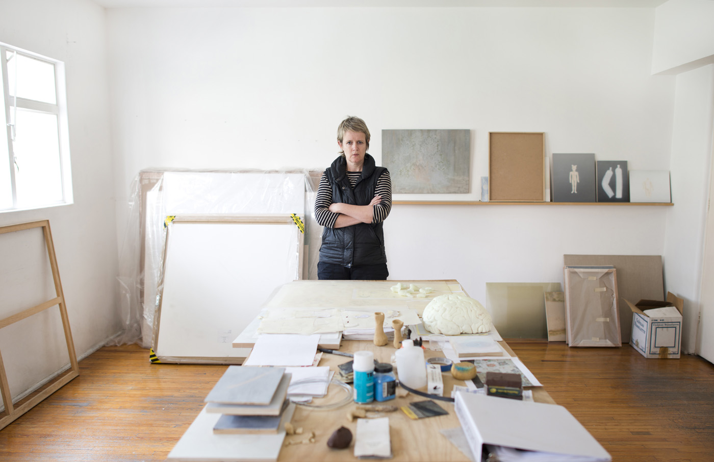 Artist Melanie Smith in her studio in San Pedro los Pinos, Mexico City.