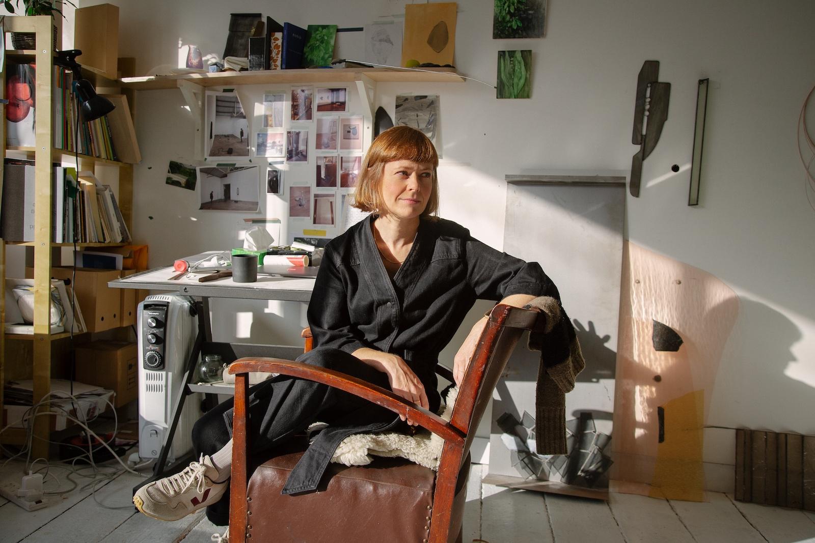 Niamh O' Malley in her studio at Temple Bar Gallery Studios, 2020. Credits Dragana Jurisic. Courtesy Temple.